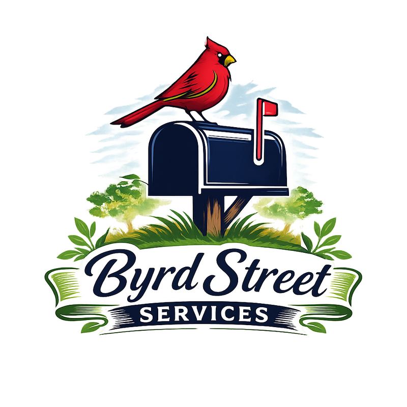 Byrd Street Services — cardinal and mailbox logo